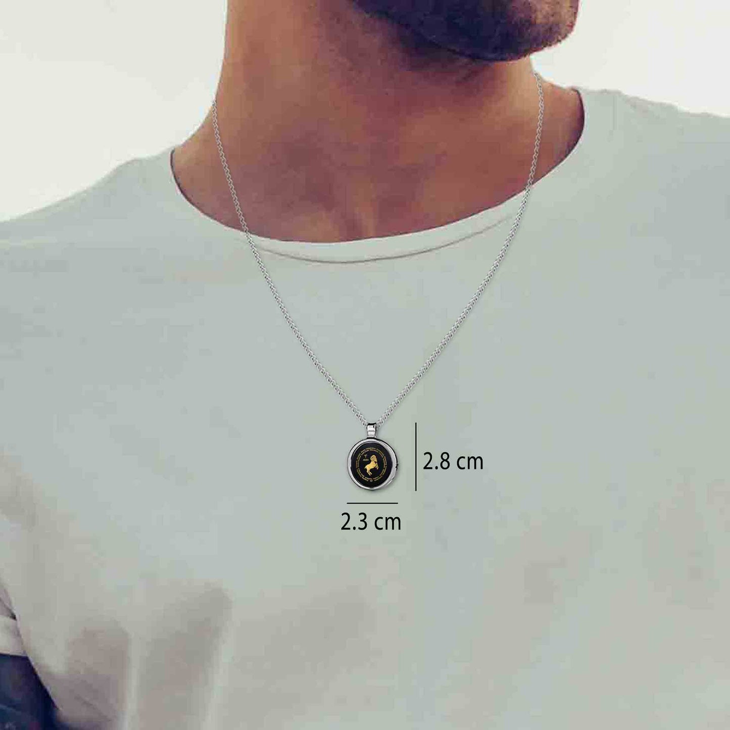 Aries Zodiac 24k Gold Inscribed necklace